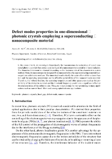 Defect modes properties in one-dimensional photonic crystals employing a superconducting nanocomposite material