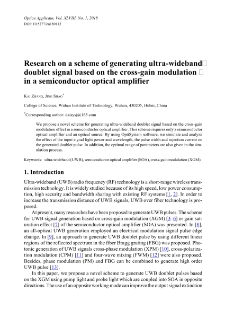 Research on a scheme of generating ultra-wideband doublet signal based on the cross-gain modulation in a semiconductor optical amplifier
