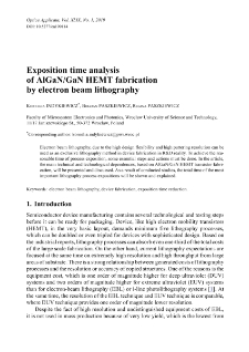 Exposition time analysis of AlGaN/GaN HEMT fabrication by electron beam lithography