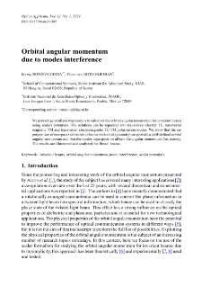 Orbital angular momentum due to modes interference