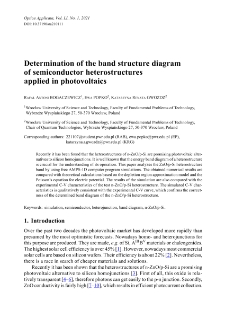 Determination of the band structure diagram of semiconductor heterostructures applied in photovoltaics