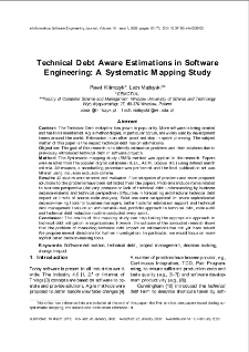 Technical Debt Aware Estimations in Software Engineering: A Systematic Mapping Study