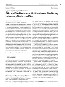 Skin and Toe Resistance Mobilisation of Pile During Laboratory Static Load Test