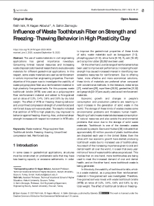 Influence of Waste Toothbrush Fiber on Strength and Freezing-Thawing Behavior in High Plasticity Clay