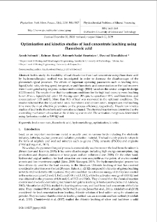 Optimization and kinetics studies of lead concentrate leaching using fluoroboric acid