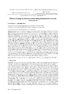 Effect of heating on structure and leaching characteristics of a zinc carbonate ore
