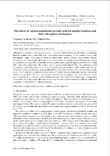 The effect of various surfactants on fatty acid for apatite flotation and their adsorption mechanizm