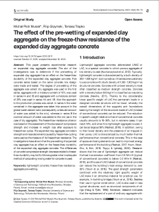 The effect of the pre-wetting of expanded clay aggregate on the freeze-thaw resistance of the expanded clay aggregate concrete