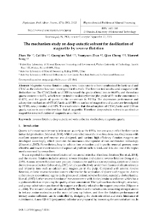 The mechanism study on deep eutectic solvent for desilication of magnetite by reverse flotation