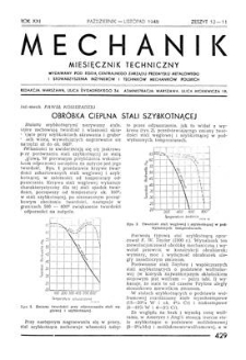 Mechanik : miesięcznik techniczny, Rok XXI, Październik-Listopad 1948, Zeszyt 10-11