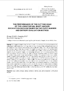 The performance of the cutting head of the longitudinal shaft anchor excavation machine based on the fuzzy number and entropy evaluation method