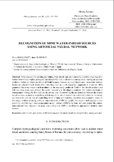 Recognition of mine water-inrush sources using artificial neural network