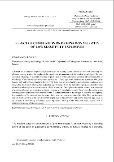 Effect of cumulation on detonation velocity of low sensitivity explosives