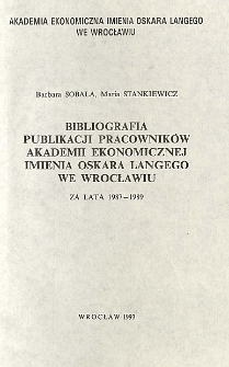 Bibliografia publikacji pracowników Akademii Ekonomicznej imienia Oskara Langego we Wrocławiu za lata 1987-1989