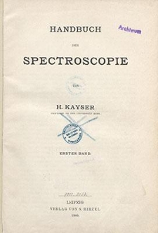 Handbuch der Spectroscopie. 1. Bd
