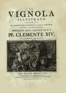 Il Vignola illustrato : proposto da Giambattista Spampani e Carlo Antonini studenti d'architettura