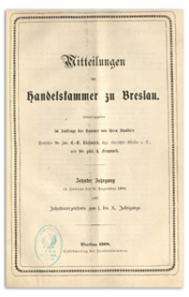Mitteilungen der Handelskammer zu Breslau, 1908, Nr 1-11