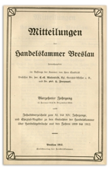 Mitteilungen der Handelskammer zu Breslau, 1912, Nr 1-12