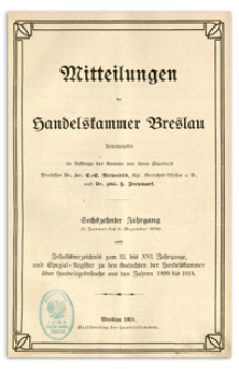 Mitteilungen der Handelskammer zu Breslau, 1914, Nr 1-12