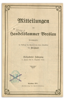 Mitteilungen der Handelskammer zu Breslau, 1915, Nr 1-12