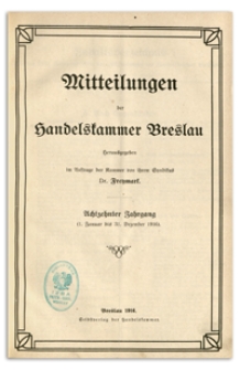 Mitteilungen der Handelskammer zu Breslau, 1916, Nr 1-12