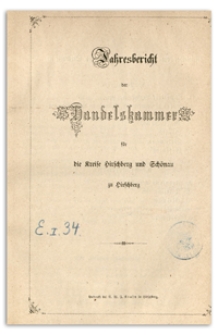Jahres-Bericht der Handelskammer für die Kreise Hirschberg und Schönau zu Hirschberg für das Jahr 1859