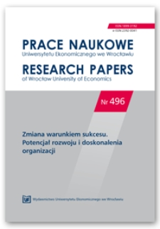 Spis treści [Prace Naukowe Uniwersytetu Ekonomicznego we Wrocławiu = Research Papers of Wrocław University of Economics; 2017; Nr 496]
