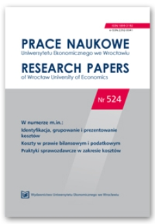Spis treści [Prace Naukowe Uniwersytetu Ekonomicznego we Wrocławiu = Research Papers of Wrocław University of Economics; 2018; Nr 524]