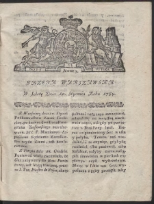 Gazeta Warszawska. R.1784 Nr 3