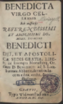 Benedicta Virgo Cellensis […]